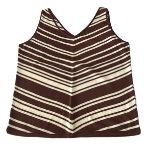 Vintage 90's White Stag Sweater Striped Knit Top Brown, Off White Cream Large